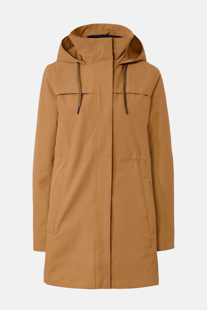 Tchibo جاكيت خارجي للنساء بأكمام طويلة وقصة عادية، تان - Image 2