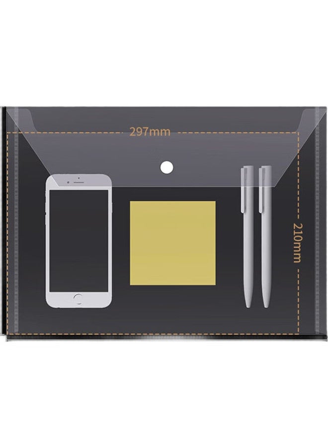 Simaa 50-Pack A4 Button Closure Transparent File Folders For Students, Thick Waterproof Exam Paper Document Storage Bags, Office File Folders, Stationery, 20563 - Image 2