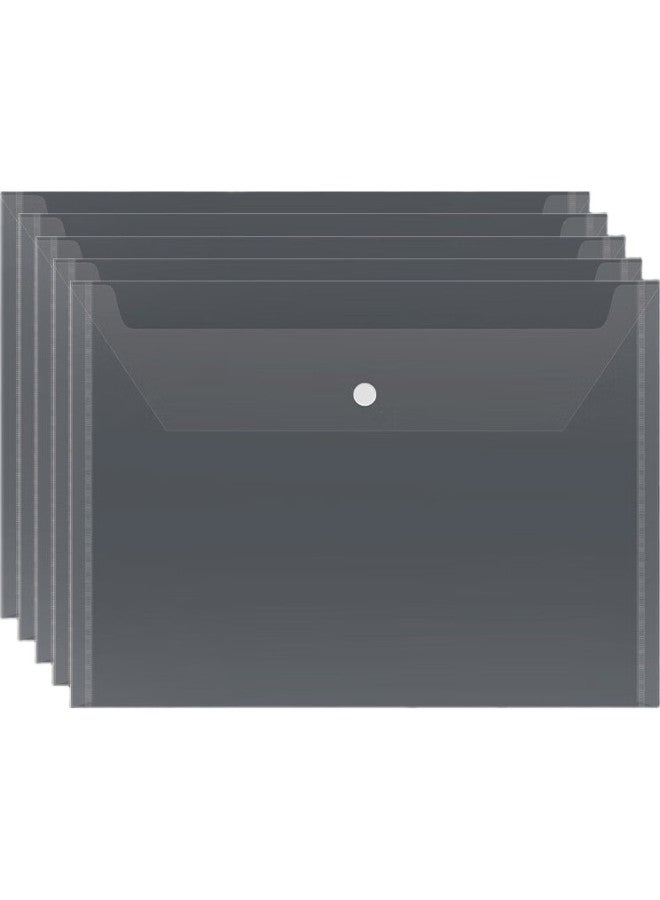 Simaa 50-Pack A4 Button Closure Transparent File Folders For Students, Thick Waterproof Exam Paper Document Storage Bags, Office File Folders, Stationery, 20563 - Image 1