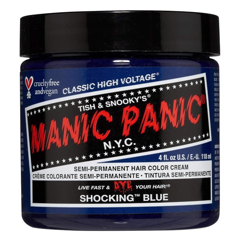 Manic Panic مانيك بانك كلاسيك صبغة شعر زرقاء صادمة شبه دائمة - صبغة شعر كوبالت زرقاء داكنة للنساء والرجال تدوم من 4 إلى 6 أسابيع - نباتية، خالية من الأمونيا والقسوة - إنشاء ومزج درجات مخصصة (4 أونصات)