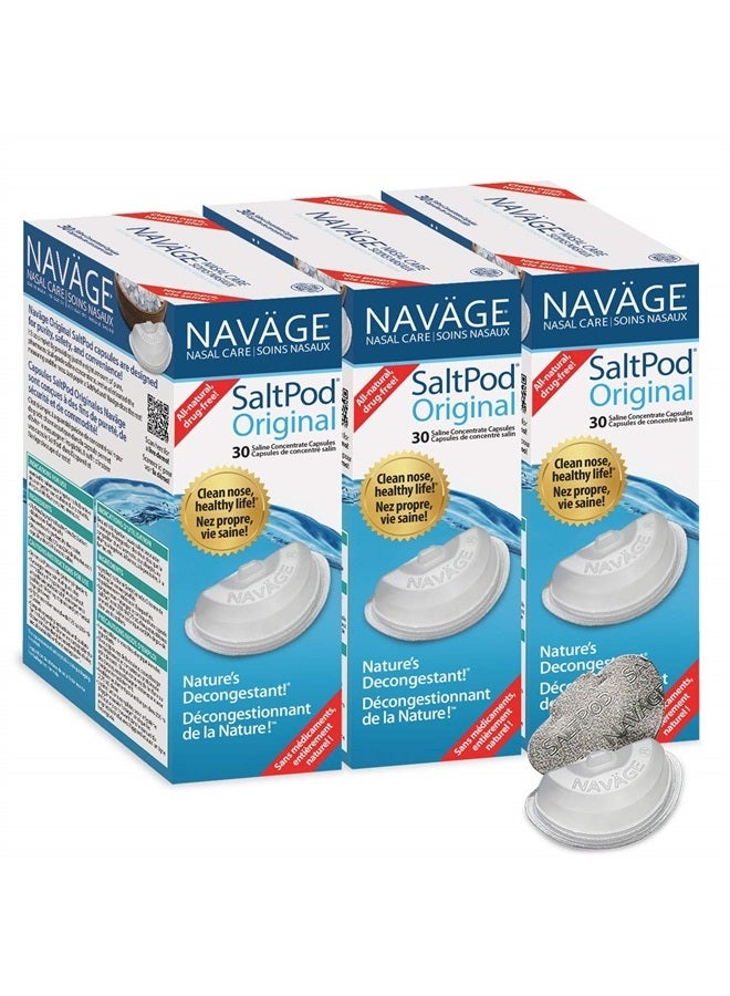 Navage SaltPod Bundle Navage Salt Pod Refills Only, Exclusively Designed, 3 30-Packs, 90 SaltPods  - Image 1
