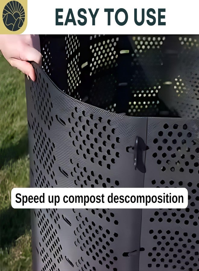 SunVara Compost Bins Outdoor Compost Bin Outdoor Composter Easy Assembling Large Capacity Yard Waste Bins Compost Bin Outside Outdoor Composting Bins - Image 3