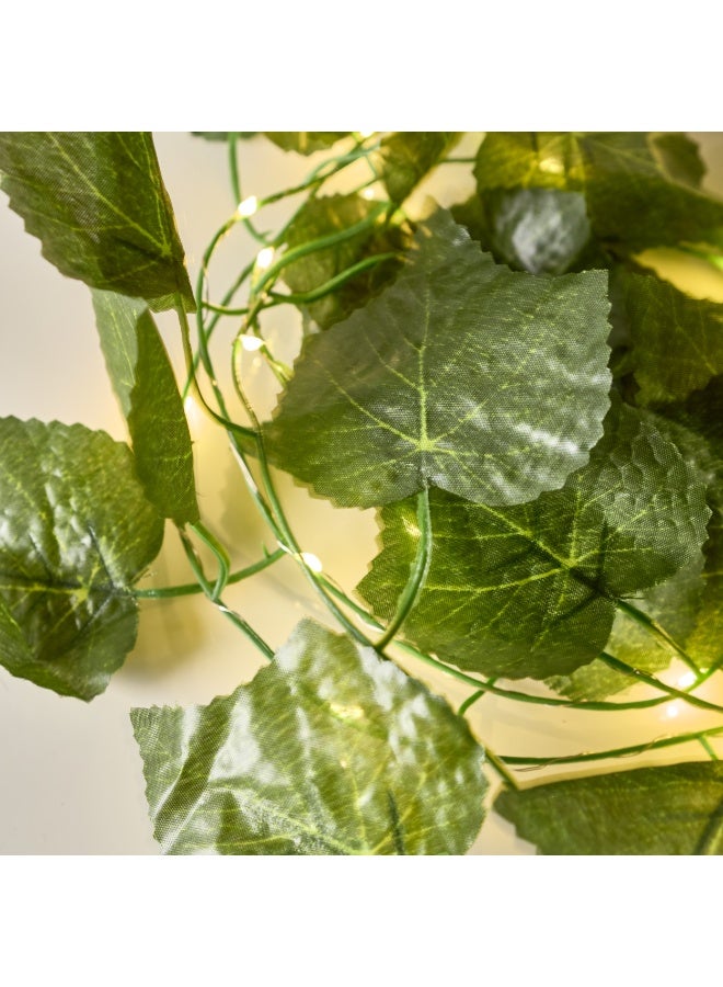 نجفة شوب فرع ورق شجر بإضاءة ليد دافئة يعمل بالبطارية – ديكور حائط طبيعي أنيق من نجفة شوب2 M - Image 1