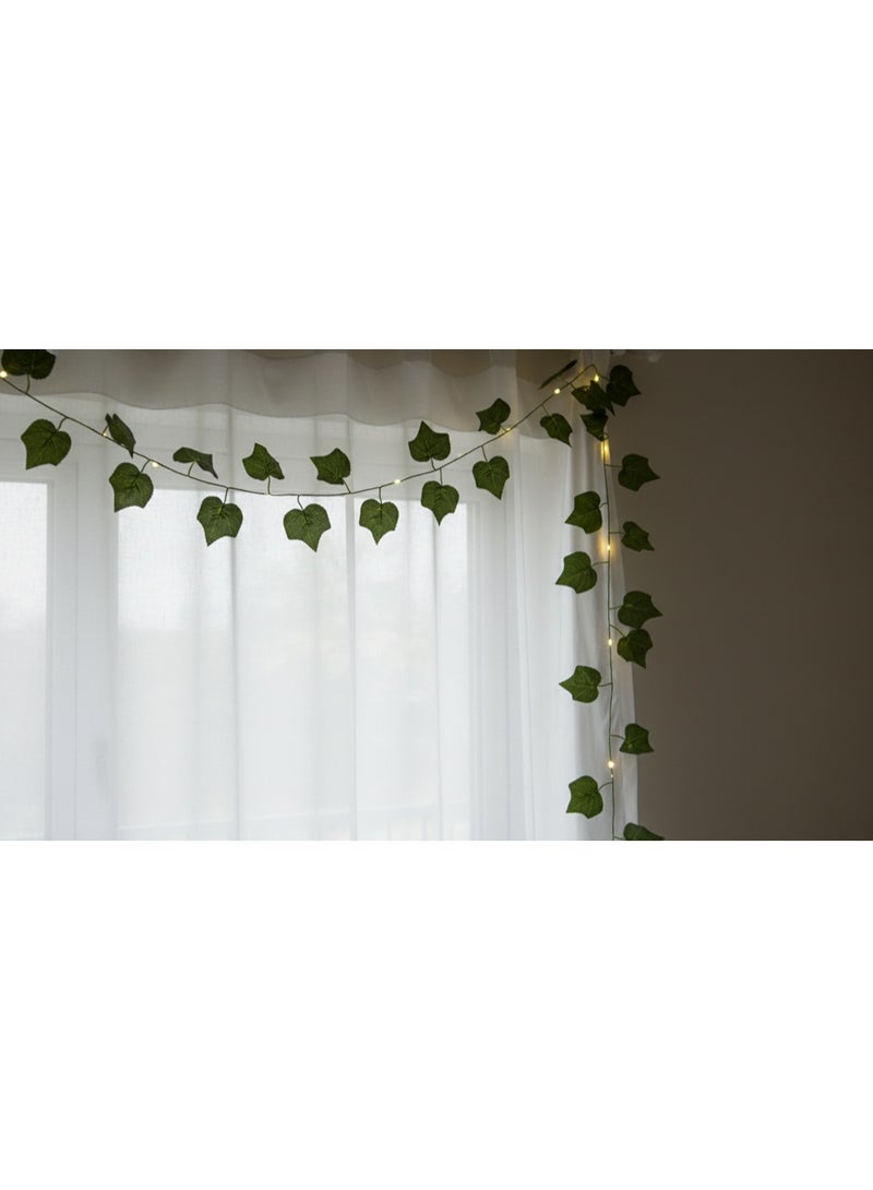 NAGAFA SHOP Leaf Vine LED Garland with Warm Light – Battery Powered Natural Wall Décor | Nagafa Shop2 M - Image 4