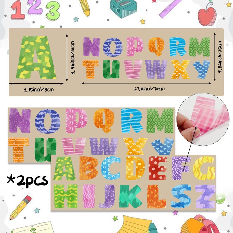 iinuu الحروف الهجائية جدار الشارات ABC رسائل للجدار الأبجدية ملصقات للأطفال غرفة ديكور الطفل الحضانة جدار ديكور ملصقات مرحلة ما قبل المدرسة الرعاية النهارية جدار ديكور زجاج الباب نافذة ديكور - Image 4