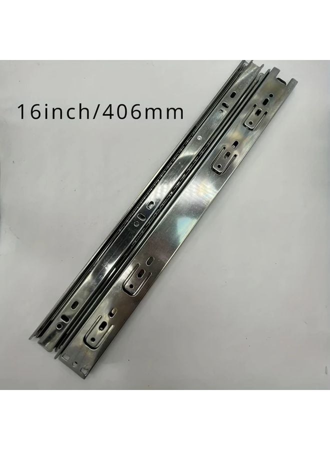 16 Inch 2pcs Full Extension Noiseless Drawer Slides Heavy Duty Ball Bearing Slide Kit - Image 1