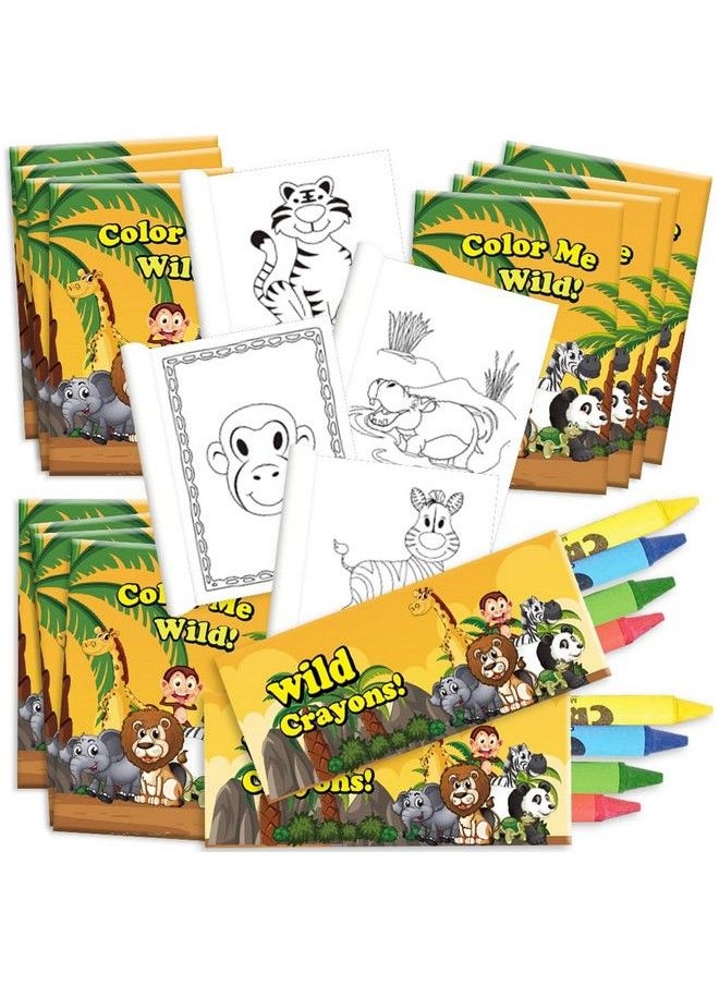 ArtCreativity مجموعة كتب تلوين صغيرة للحيوانات من Zoo Animal، 12 مجموعة، كل مجموعة تتضمن كتاب تلوين صغير و4 أقلام تلوين، هدايا حفلات بطابع Zoo، لوازم حفلات النوم، أنشطة تلوين للأولاد والبنات  - Image 2