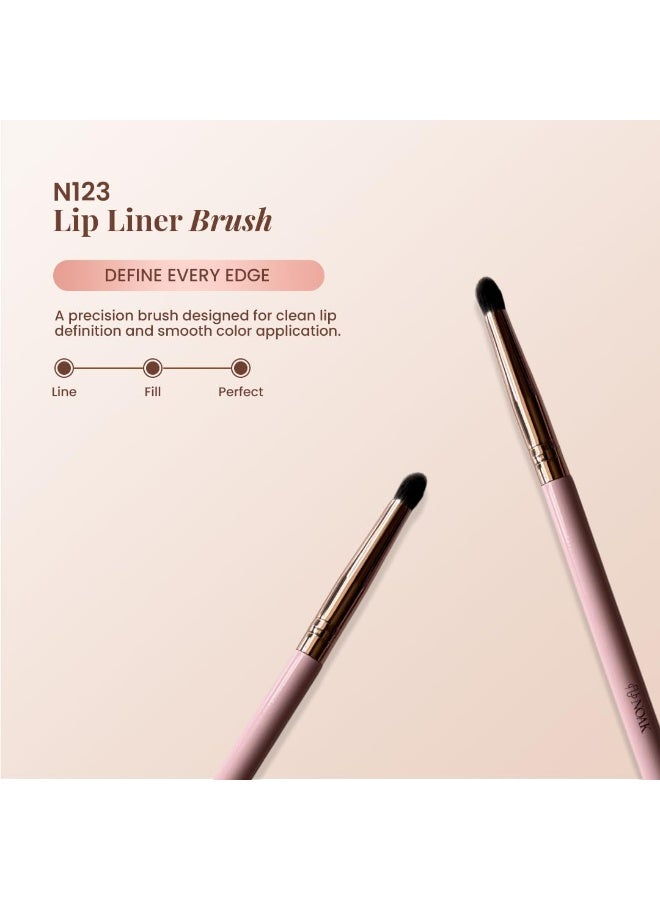 NOAK N123 Precision Makeup Brush | Fine Tip Applicator for Lipstick & Outline Definition | Smooth, Sharp & Even Finish | Reusable - Image 4