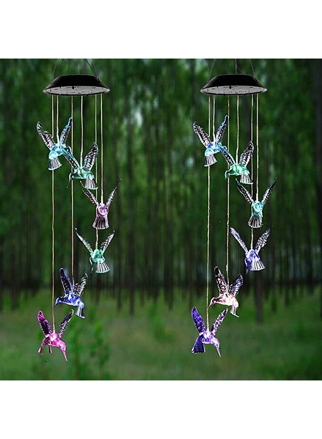 Wind Chime Solar Hummingbird Wind Chimes Outdoor or Indoor LED Changing Light Color for Home Xmas Mom Gifts Party Festival Decor Night Garden Decoration - Image 3