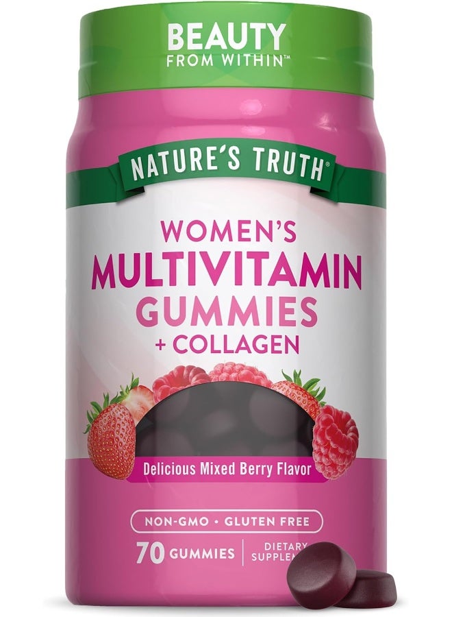 Nature's Truth جواهر متعددة الفيتامينات للنساء مع الكولاجين | 70 حبة | خالية من الكائنات المعدلة وراثيًا وخالية من الجلوتين | من ناتشرز تروث - Image 1