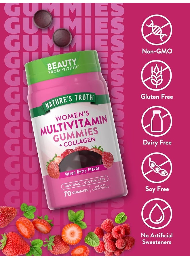Nature's Truth جواهر متعددة الفيتامينات للنساء مع الكولاجين | 70 حبة | خالية من الكائنات المعدلة وراثيًا وخالية من الجلوتين | من ناتشرز تروث - Image 3