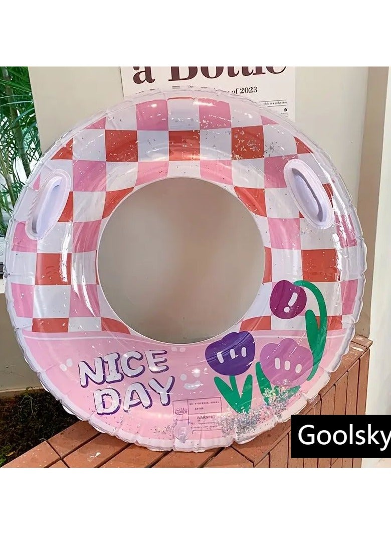 Goolsky Glitter Swim Rings Pool Inflatables, Inflatable Pool Floats, Pool Floats Ring Toys for Summer Beach Swimming Pool Floats Party Supplies - Image 1