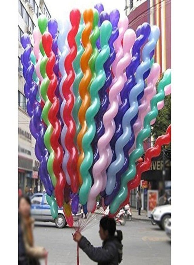 AnnoDeel 100Pcs 40inch Latex Spiral Balloons, Colorful Unique Twisted Latex Balloon for Birthday Wedding Festival Party Supply Decorations Random Color - Image 1