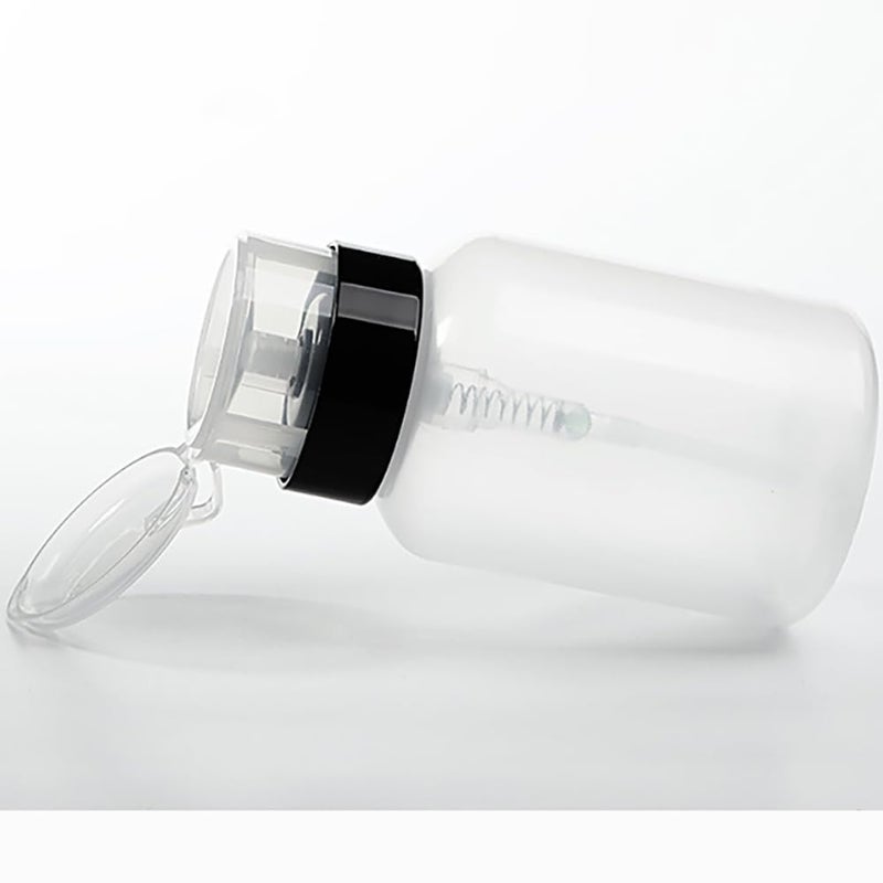 Hedume 16 Pack Push Down Empty Lockable Pump Dispenser Bottle, 6.8oz Professional Push Down Liquid Pumping Empty Bottle Dispenser for Nail Polish and Makeup Remover - Image 3