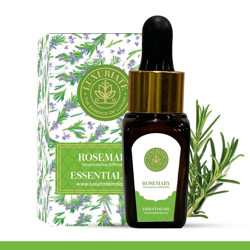 LUXURIATE LUXURIATE 100 Pure Natural Rosemary Essential Oil for Hair Growth Skin Face Acne Aroma Oil for Diffuser HomeFragrance10ml  - Image 1