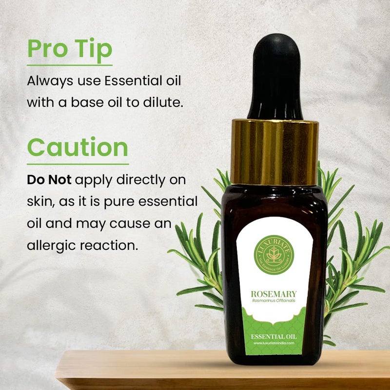LUXURIATE LUXURIATE 100 Pure Natural Rosemary Essential Oil for Hair Growth Skin Face Acne Aroma Oil for Diffuser HomeFragrance10ml  - Image 3