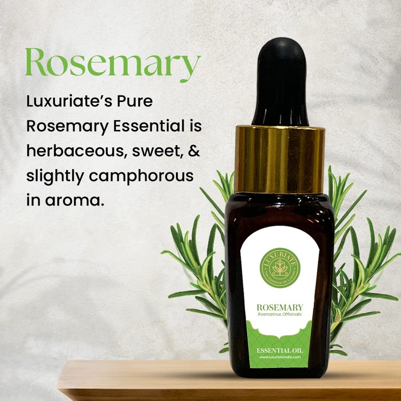 LUXURIATE LUXURIATE 100 Pure Natural Rosemary Essential Oil for Hair Growth Skin Face Acne Aroma Oil for Diffuser HomeFragrance10ml  - Image 4