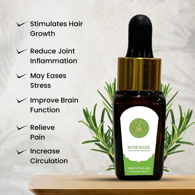 LUXURIATE LUXURIATE 100 Pure Natural Rosemary Essential Oil for Hair Growth Skin Face Acne Aroma Oil for Diffuser HomeFragrance10ml  - Image 2