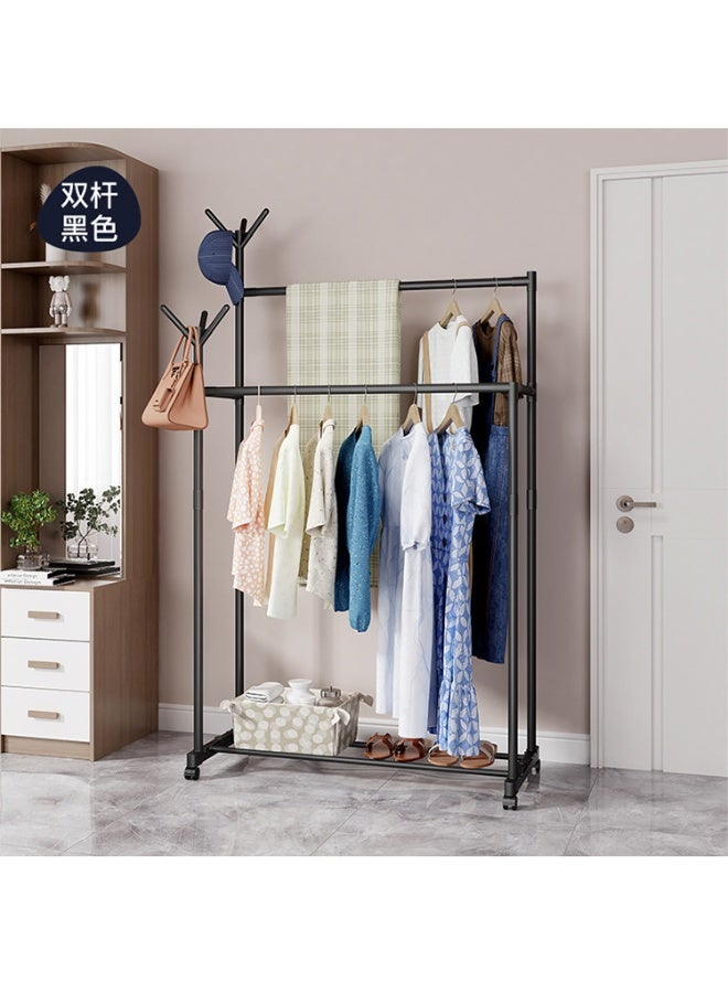 Multi-Purpose Metal Coat Rack Hangers with Lockable Wheels Metal coat rack, 32-inch hangers with shelves, hangers for hanging clothes, coats, shirts, sweaters, hats, bags - Image 4