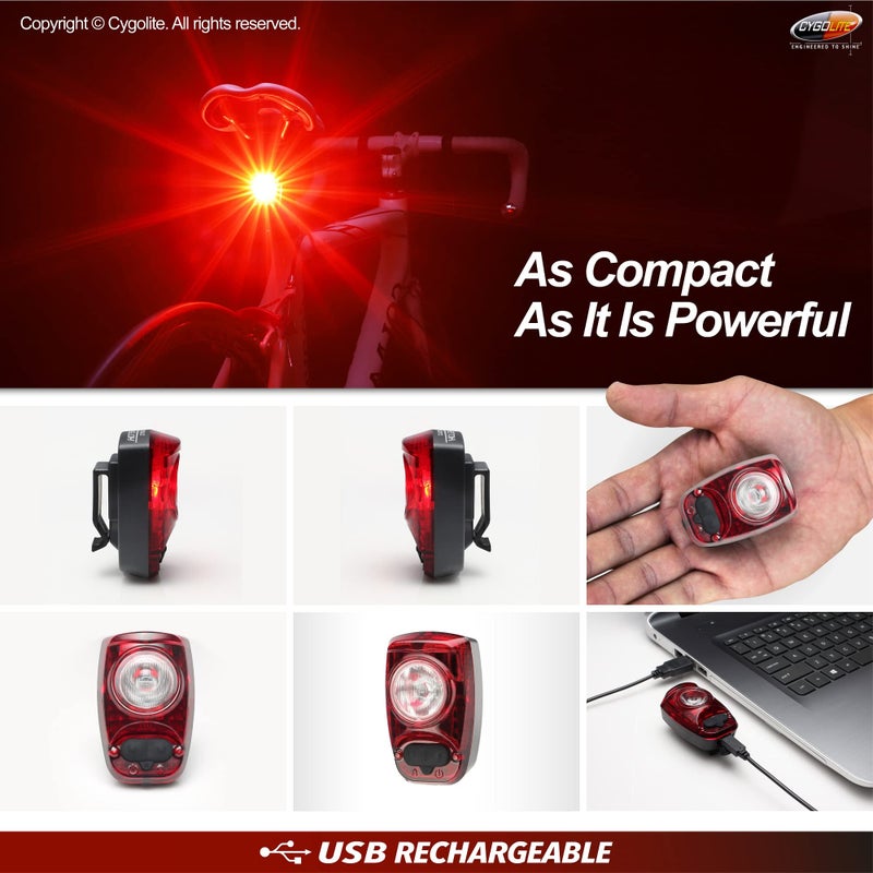 CYGOLITE Hotshotâ€“ 100 Lumen Bike Tail Lightâ€“ 6 Night & Daytime Modesâ€“ User Tuneable Flash Speedâ€“ Compact Designâ€“ IP64 Water Resistantâ€“ Secured Hard Mountâ€“ USB Rechargeableâ€“ Great for Busy Roads - Image 5