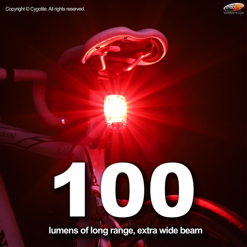 CYGOLITE Hotshotâ€“ 100 Lumen Bike Tail Lightâ€“ 6 Night & Daytime Modesâ€“ User Tuneable Flash Speedâ€“ Compact Designâ€“ IP64 Water Resistantâ€“ Secured Hard Mountâ€“ USB Rechargeableâ€“ Great for Busy Roads - Image 2