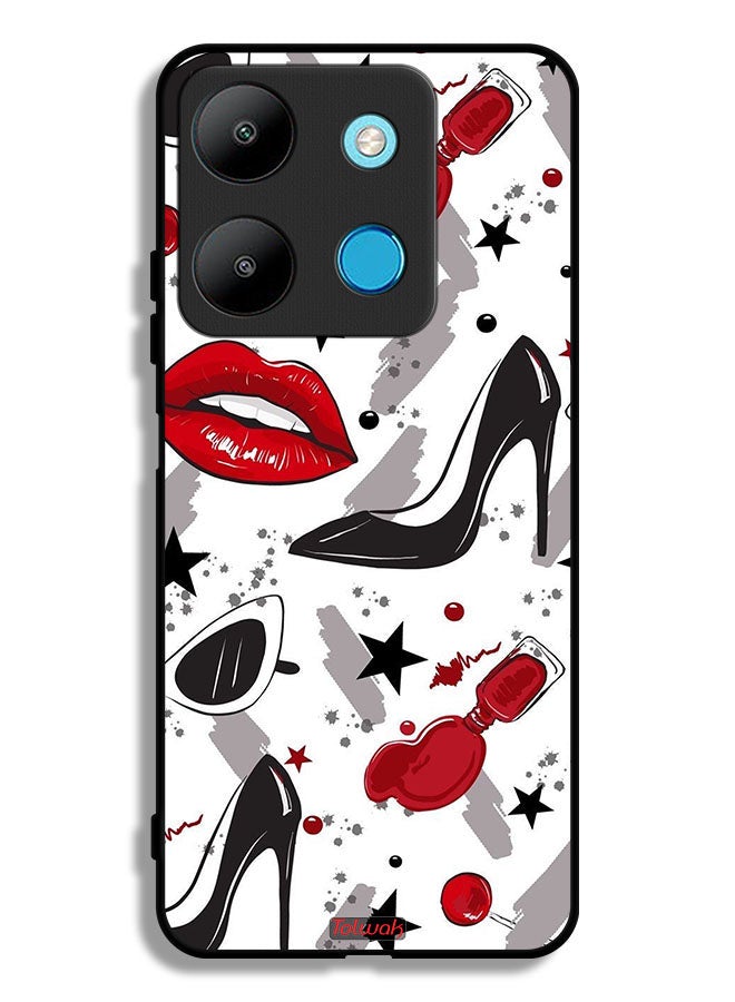 Tolwak Infinix Smart 7 Protective Case Cover Lipstick And Shoes Art - Image 1