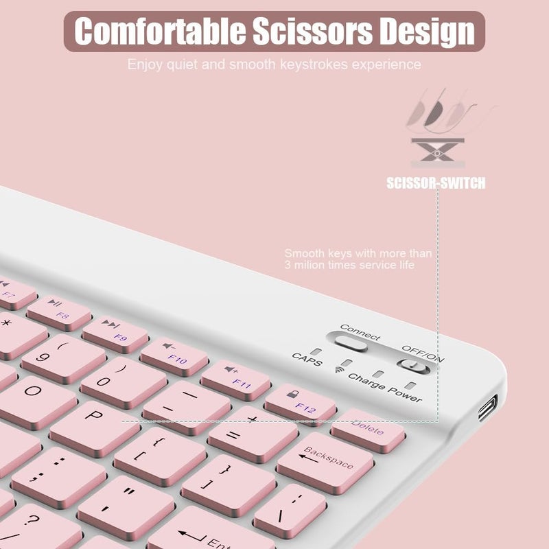 NOOX Universal Wireless Bluetooth Keyboard, Rechargeable Compatible for iPad Pro, Air, Mini, Phone, Tablet, Samsung, Xiaomi, iOS, Android, Windows, Chrome Os - Image 3