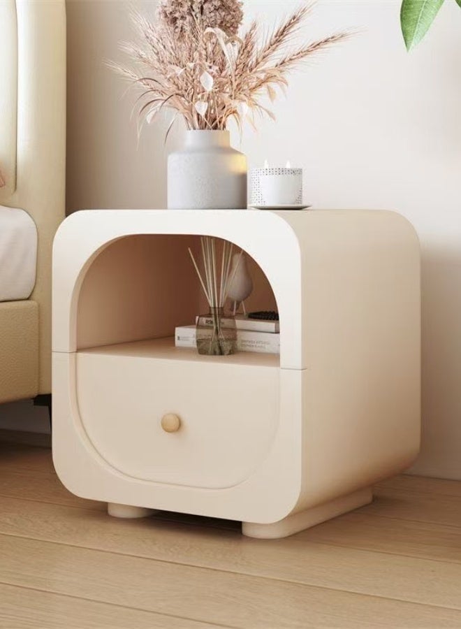 C&C Home Space-Saving Bedside Table with Rounded Corners, Drawer & Shelf – Compact, Modern Nightstand for Small Spaces (No Assembly Required) - Image 3
