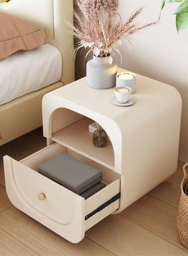 C&C Home Space-Saving Bedside Table with Rounded Corners, Drawer & Shelf – Compact, Modern Nightstand for Small Spaces (No Assembly Required) - Image 5