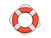 Hampton Nautical Hampton Nautical Vibrant Orange Decorative Life Ring with White Bands, 10" - Image 2