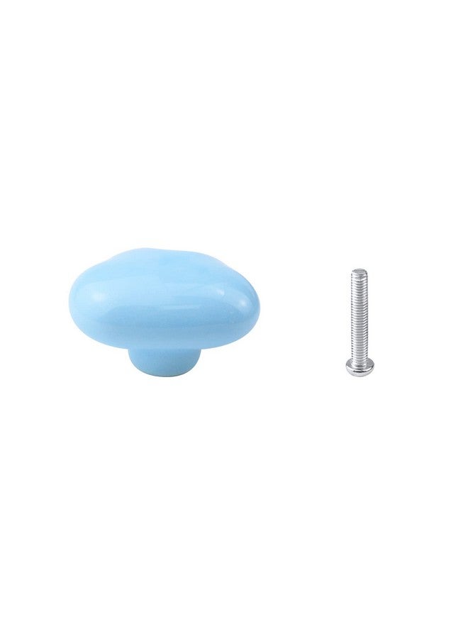 FarBoat 6pcs Cute Cloud Shape Ceramic Drawer Knobs Safe Rounded Edge Cabinet Pulls Handles for Kids Room (Baby Blue) - Image 2
