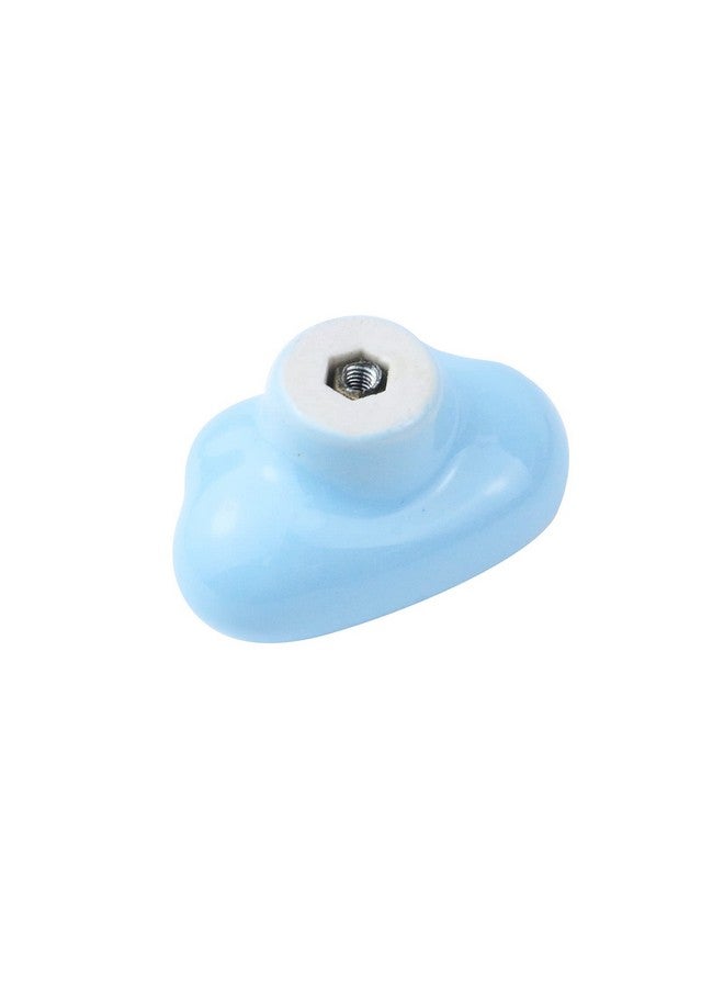 FarBoat 6pcs Cute Cloud Shape Ceramic Drawer Knobs Safe Rounded Edge Cabinet Pulls Handles for Kids Room (Baby Blue) - Image 4