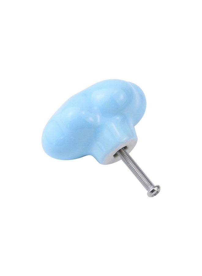 FarBoat 6pcs Cute Cloud Shape Ceramic Drawer Knobs Safe Rounded Edge Cabinet Pulls Handles for Kids Room (Baby Blue) - Image 5