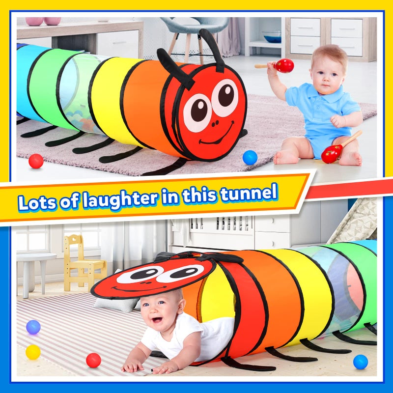 Moncoland Kids Play Tunnel for Toddlers, 6-ft Colorful Pop Up Crawl Through Tunnel Play Tent for Baby or Dog Cat, Collapsible Gift for Boy Girl Games Indoor Outdoor Toys - Image 4