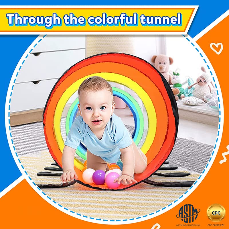 Moncoland Kids Play Tunnel for Toddlers, 6-ft Colorful Pop Up Crawl Through Tunnel Play Tent for Baby or Dog Cat, Collapsible Gift for Boy Girl Games Indoor Outdoor Toys - Image 2