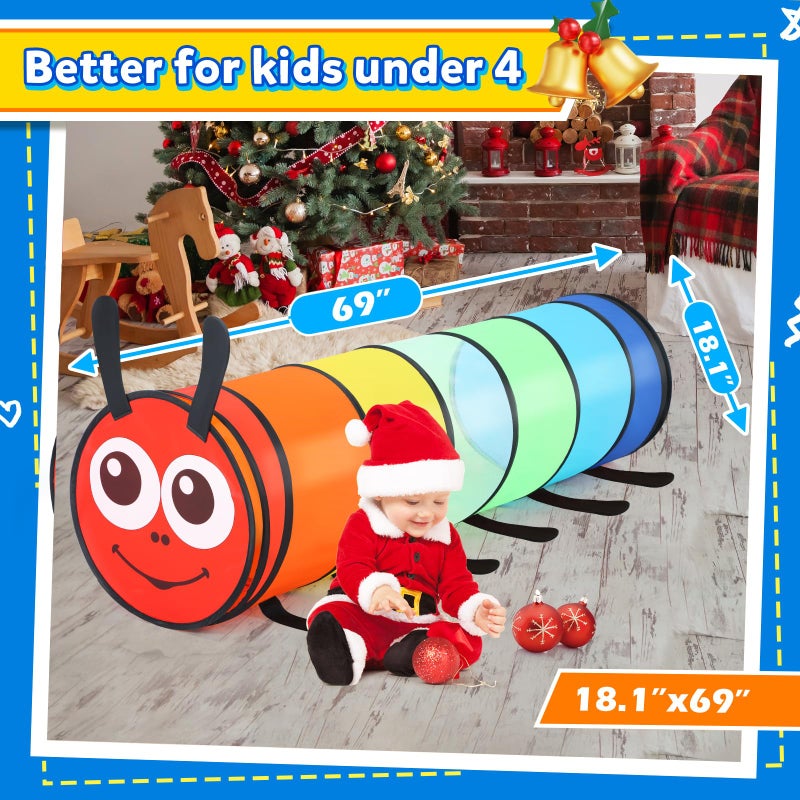 Moncoland Kids Play Tunnel for Toddlers, 6-ft Colorful Pop Up Crawl Through Tunnel Play Tent for Baby or Dog Cat, Collapsible Gift for Boy Girl Games Indoor Outdoor Toys - Image 3