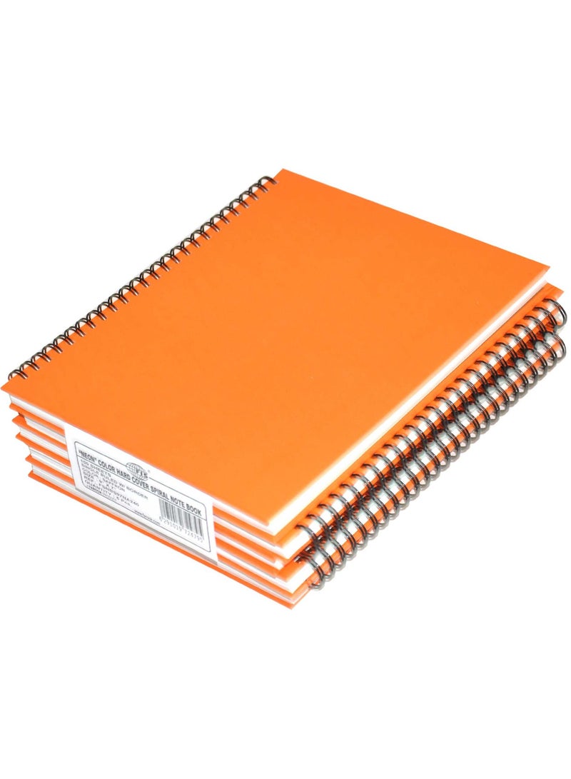 FIS مجموعة من 5 دفاتر ملاحظات حلزونية بغلاف صلب مقاس 9 × 7 بوصات (22.86 × 20.32 سم) سطر واحد، مع حدود، 100 ورقة - زعفران - FSNBS97NA240 - Image 1