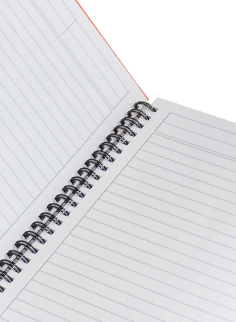 FIS مجموعة من 5 دفاتر ملاحظات حلزونية بغلاف صلب مقاس 9 × 7 بوصات (22.86 × 20.32 سم) سطر واحد، مع حدود، 100 ورقة - زعفران - FSNBS97NA240 - Image 2