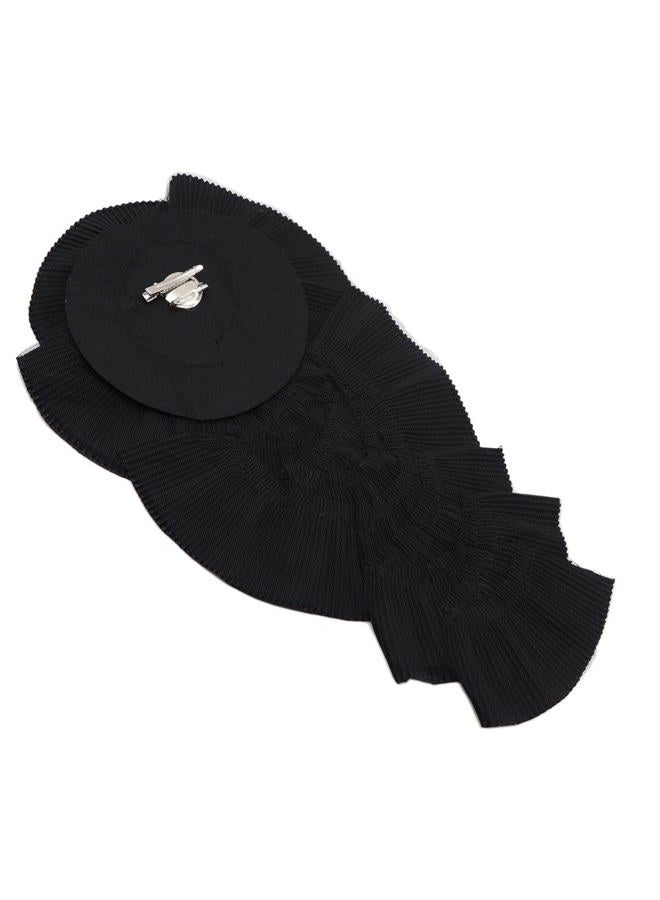Zthread Ruffed Lace Fabric Brooch Pin Big Flower Pleated Chiffon Fabric Appliques Women Shoulder Decoration Trim, One Size, Polyester, no gemstone - Image 4