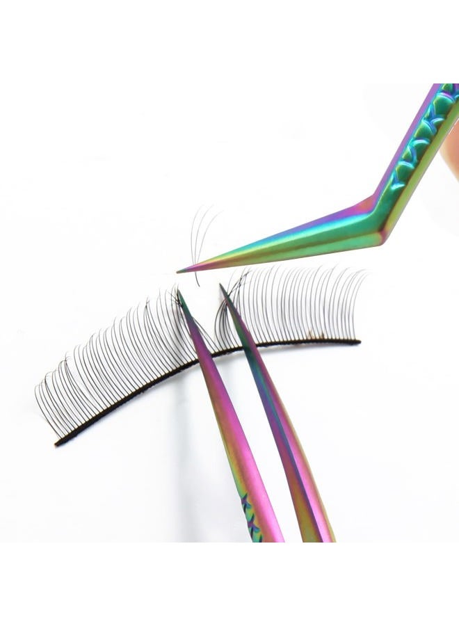FEITA Diamond Grip Eyelash Extensions Tweezer Lash Precision Tweezers, Japanese Steel Dolphin-shaped Tip, False Lashes Application Tools, Multi-color 1Pc - Image 4