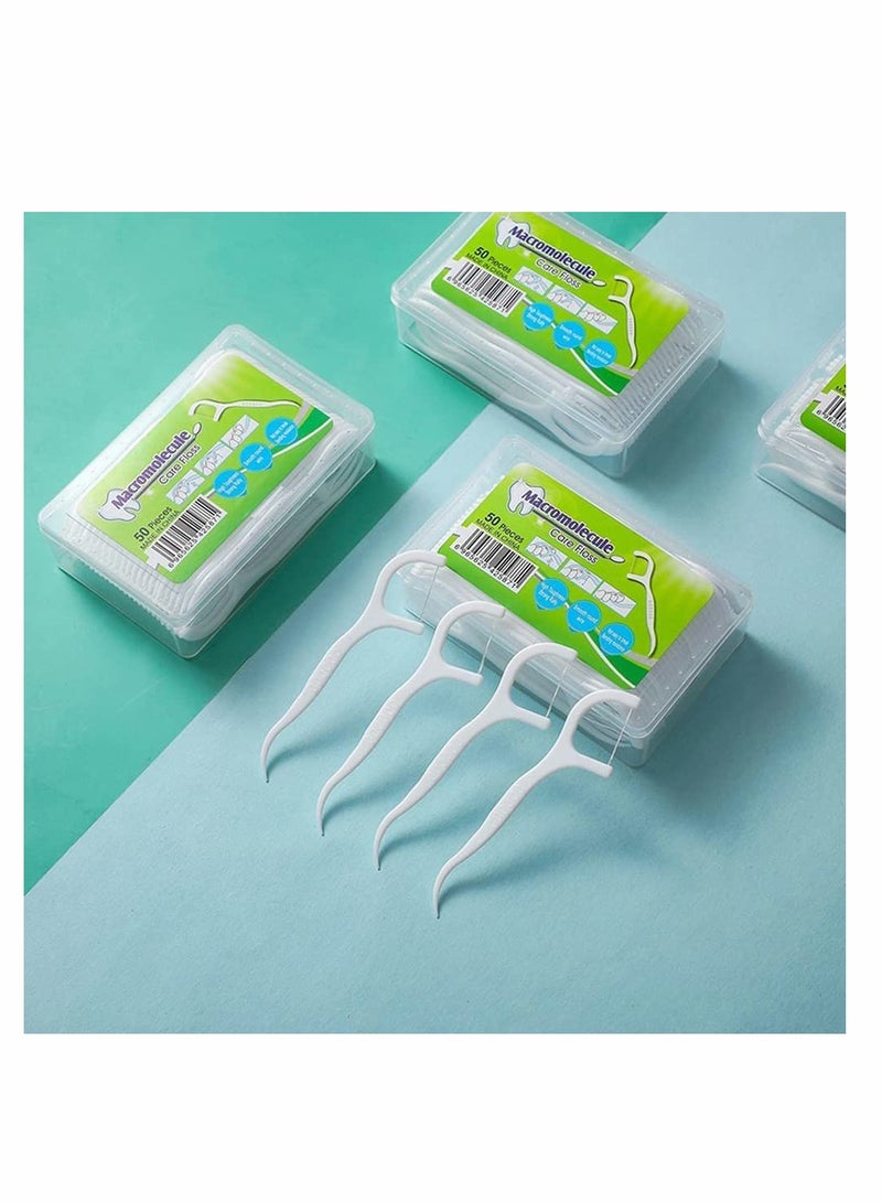 كاست ويف Dental Floss Picks, Plastic Interdental Floss Tooth Picks for Teeth Cleaning Floss Sticks Triple Clean Floss Picks Teeth Stick Dental Floss Toothpick Disposable Flosser Biodegradable 200 PCS - Image 2