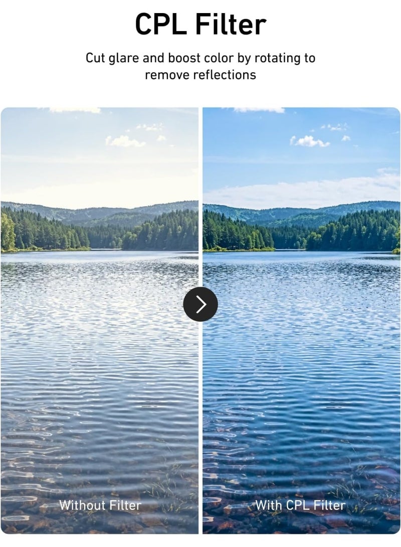 TELESIN CPL + VND 2-32 + 1/4 Black Mist Filter Set for Insta360 Luna Ultra, Magnetic Lens Filters Set | 99% Light Transmission | Multi-Coated HD Optical Glass for Vlog, Travel & Outdoor Video - Image 4