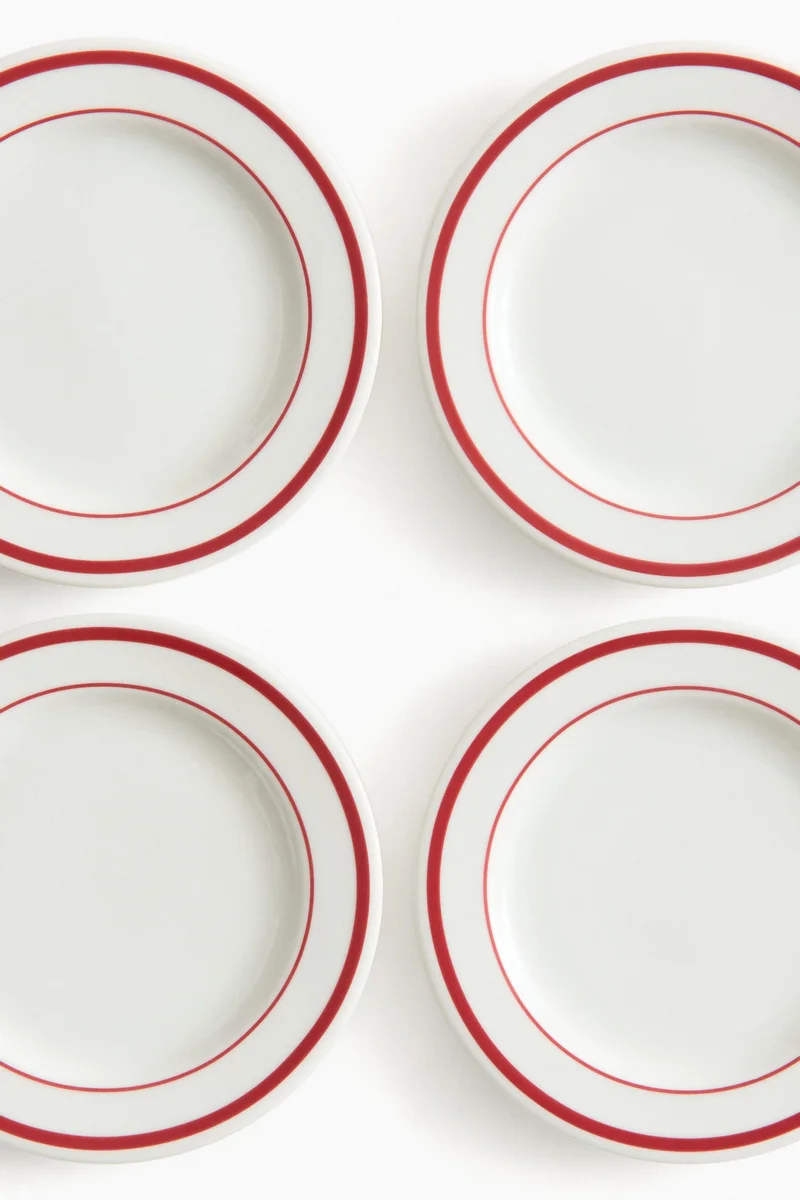 H&M 4-pack porcelain side plates
