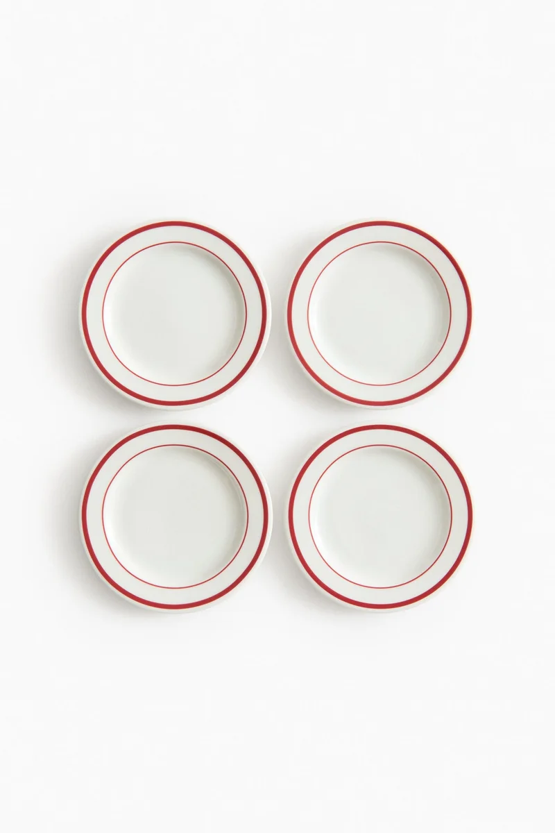 H&M 4-pack porcelain side plates