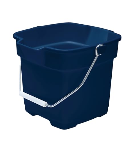 Rubbermaid Roughneck Square Bucket 12Quart Blue ComfortableDurable Pour Handle Sturdy Pail Bucket for Household CleaningMopping