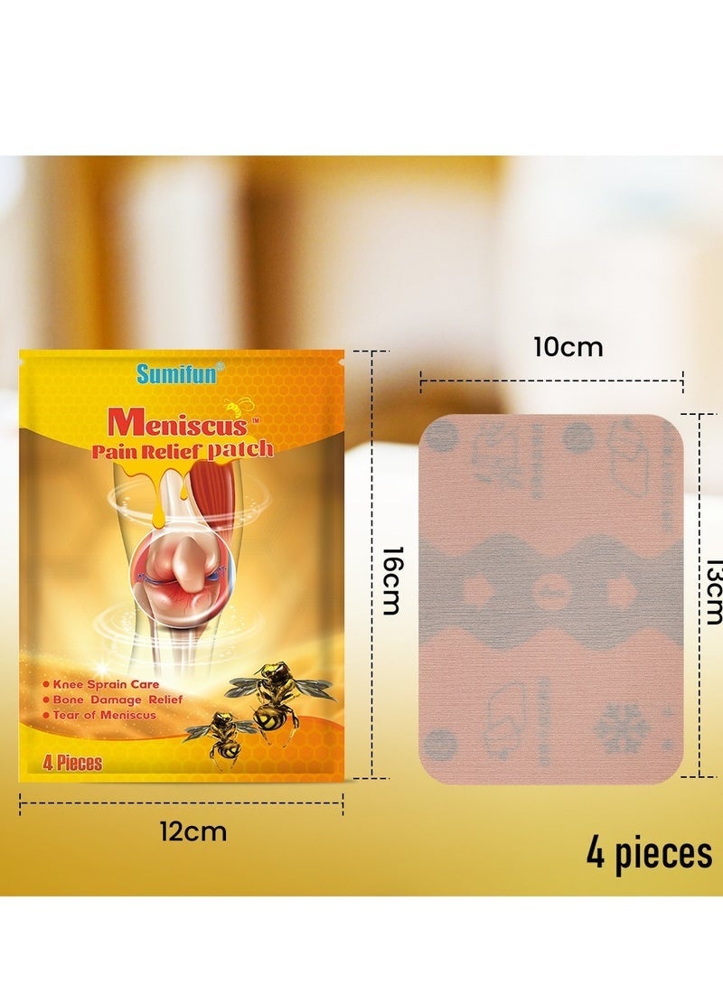 Sumifun 1 قطعة 100 جرام كريم و 4 لاصقات مجموعة كريم تخفيف آلام الغضروف كريم تخفيف آلام التهاب المفاصل كريم العناية بالركبة كريم سم النحل لعلاج المفاصل كريم تخفيف آلام العضلات سم النحل لاصقة تخفيف آلام الغضروف - Image 4