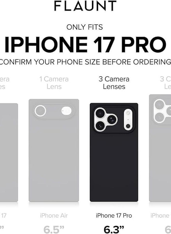 Flaunt Official Square Protective Case - Compatible with iPhone 17 Pro - Compatible with MagSafe & Wireless Charging - Drop-Tested & Shockproof - (Matte Black) - Image 3