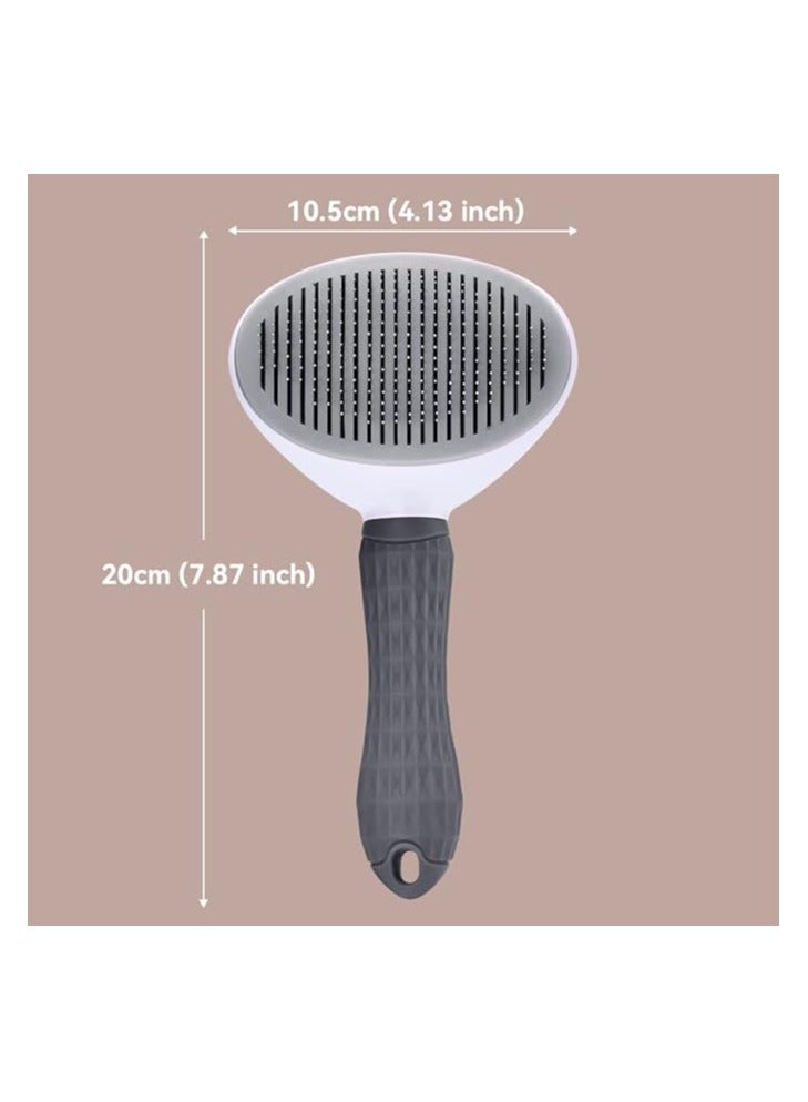 Generic Feeko Dog Brush Pet Grooming Brush Slicker Dog Comb Self Cleaning Brush Comb for Dogs Cats Puppy Pet Accessories, Hair Shedding Brush for Dogs Pet Care Comb  - Image 4