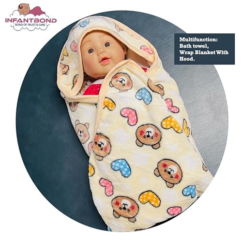 Infantbond Supersoft New Born Wrapper Baby Blanket for Babies | Baby Blanket for Winter (Pack of 2) (Yellow) - Image 2