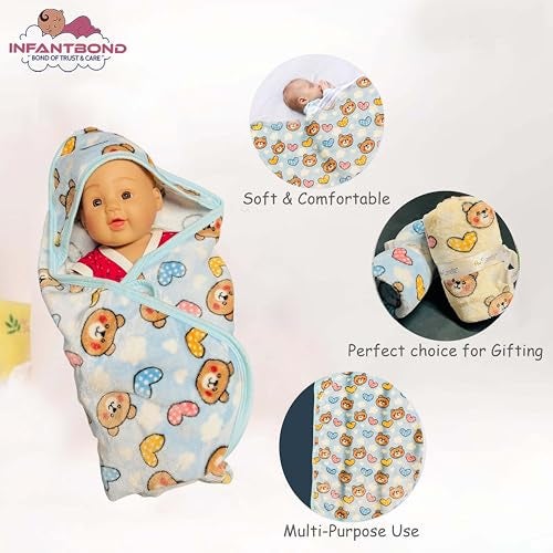 Infantbond Supersoft New Born Wrapper Baby Blanket for Babies | Baby Blanket for Winter (Pack of 2) (Yellow) - Image 3